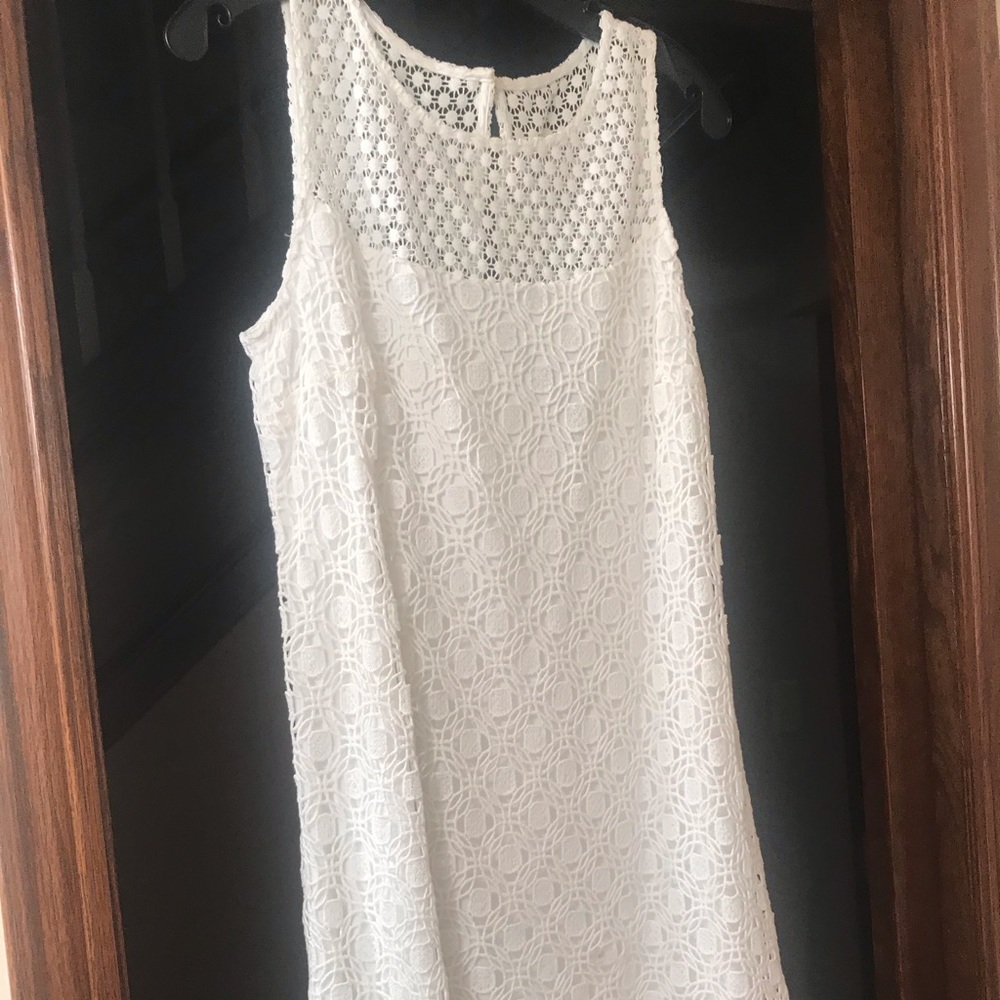 White House Black Market white tea dress!
